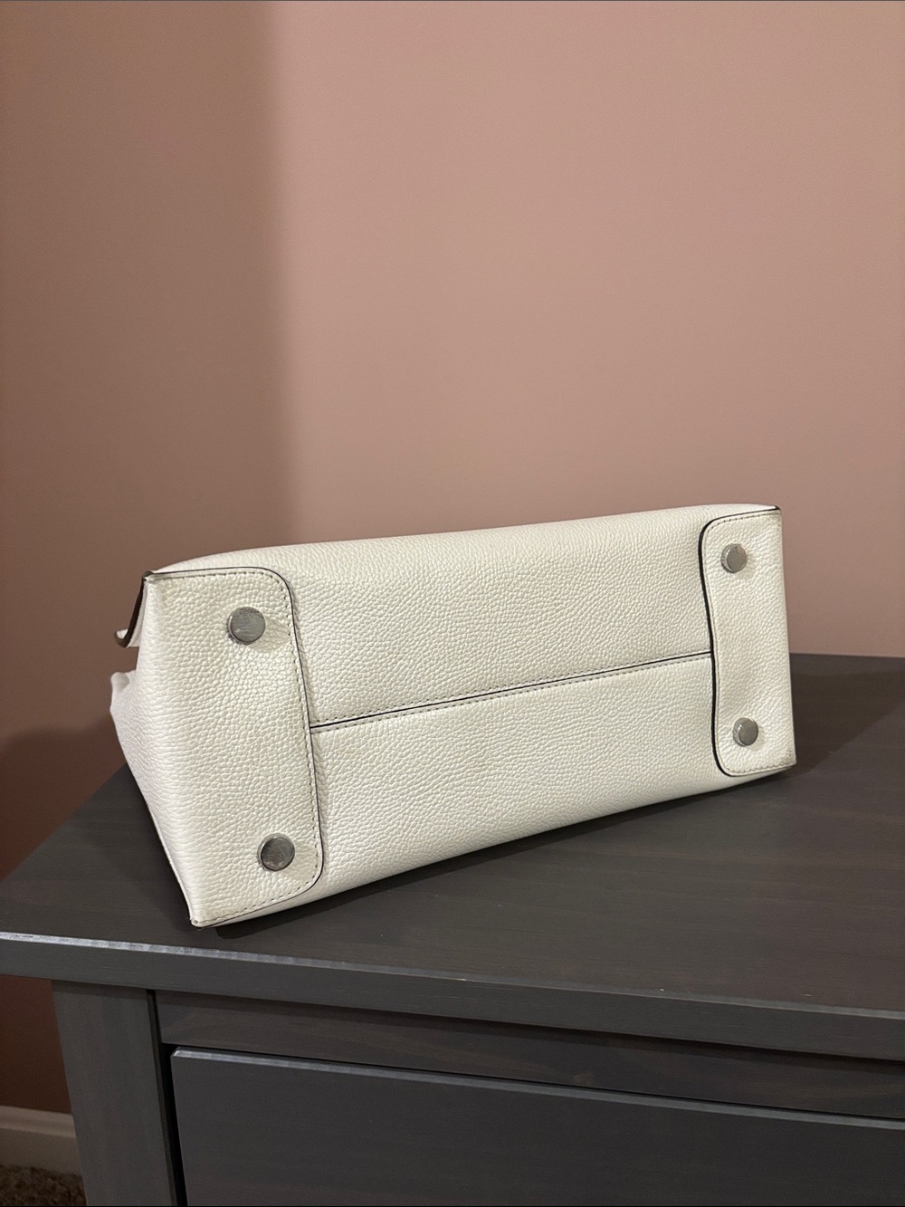 Michael Kors White Leather Pebbled Tote - Picture 4 of 8